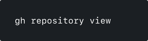`gh repository view` command