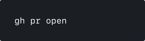 `gh pr open` command