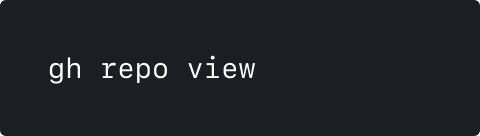 `gh repo view` command